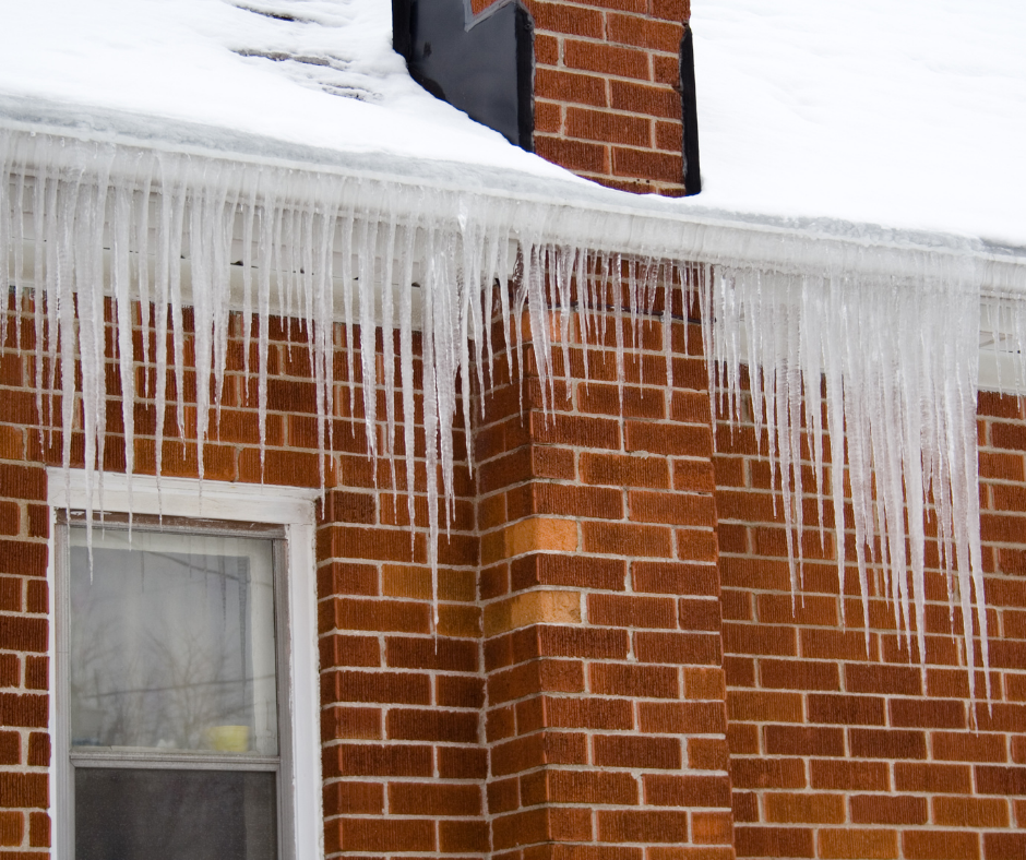 Icicles and Ice Dams on Roof. RTD Ice Dam Removal